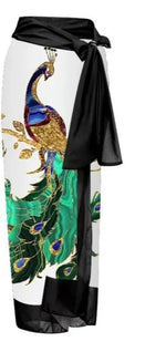 Vintage Peacock Print With Sarong