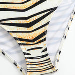 Leopard Print Lace-Up Neck Sunscreen Swimwear