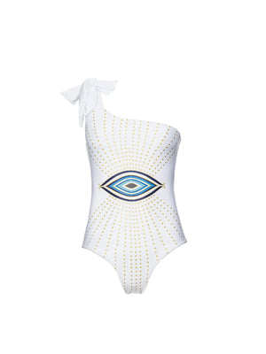 Artistic Eye Print One-Piece Swimsuit