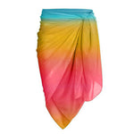 Summer Sunset Gradient Swimsuit with Skirt