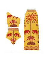 Retro Glam One-Shoulder Bikini Set