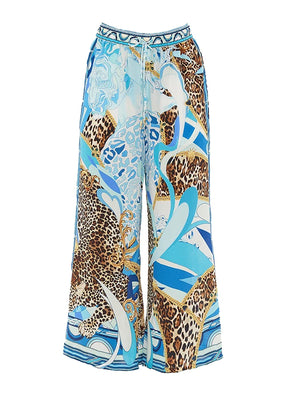 Blue Leopard Print One-Piece Swimsuit