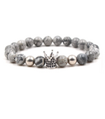 Feel Like a King Crown Pearl Stone Bracelet