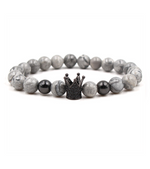 Feel Like a King Crown Pearl Stone Bracelet