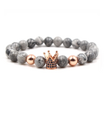 Feel Like a King Crown Pearl Stone Bracelet