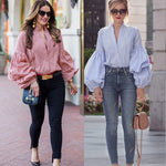 Sexy For Me - Puffed Sleeve Blouse