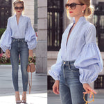 Sexy For Me - Puffed Sleeve Blouse