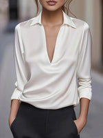 Satin Swing Collar Luxe Shirt