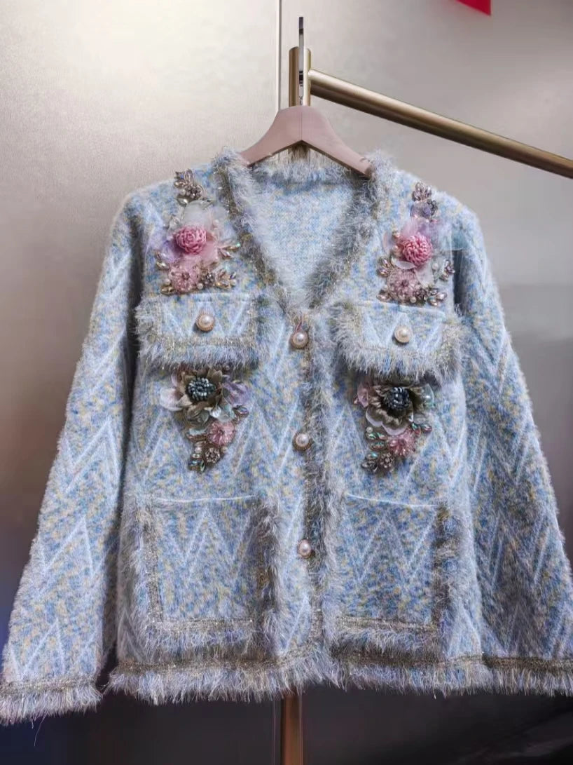 Diamond Bloom Knit Cardigan