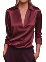 Satin Swing Collar Luxe Shirt
