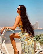 Citrus Chic Ruffle Strap Swimwear with cover up