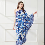 Vintage Printing Bohemian Asymmetry Maxi Dress