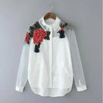 Elegant Organza Flower Embroidery Blouse