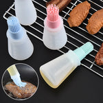 Portable Silicone Oil Bottle with Brush - 3 Pc