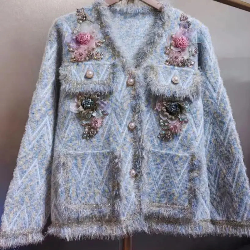 Diamond Bloom Knit Cardigan
