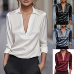 Satin Swing Collar Luxe Shirt