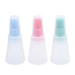 Portable Silicone Oil Bottle with Brush - 3 Pc