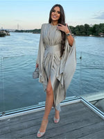 Elegant Grace Long Silver Dress