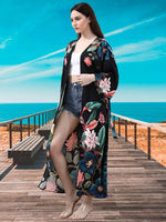 Peacock Drift Kimono Cover-Up