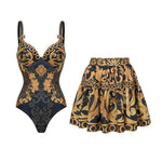 Black Beach Chic Retro Swim wear with cover up