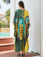 Women's Butterfly Print Batwing Sleeve Kaftan