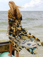 Tiger Printed Kimono Beach Cover Up