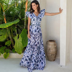 White Sexy Floral Ruffle Swimsuit with cover up