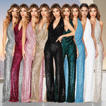 Midnight Glow Halter Sequin Jumpsuit
