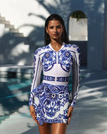 Royal Chic Print Swimwear with cover up