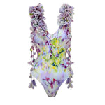 Mauve Garden Floral Drop Swimwear with cover up