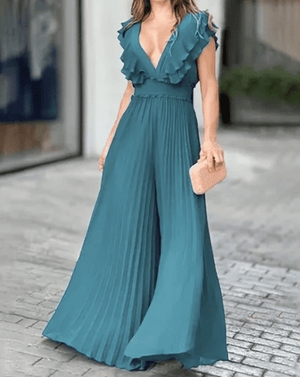 Silhouette Ruffled Backless Jumpsuit