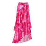 Pink Vintage Floral Halter Bikini Set with cover up