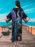 Peacock Drift Kimono Cover-Up