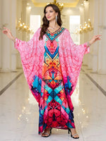 Dazzling Pink Geometric Kaftan