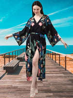 Peacock Drift Kimono Cover-Up