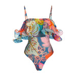 Blue Garden Floral Swimwear with cover up