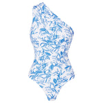 Sexy Printed Oblique Shoulder Swimsuit with cover up