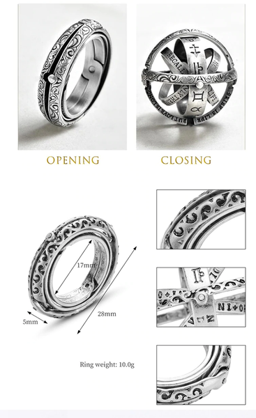 Retro Astronomical Sphere Ball Ring Foldable Cosmic Finger Ring Couple  Lover Jewelry Gifts (Silver, NO.9) - Walmart.com