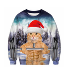 Muscle Cat Ugly Christmas Sweaters For Men & Women
