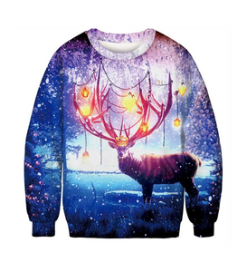 Surreal Reindeer Ugly Christmas Sweaters For Men & Women