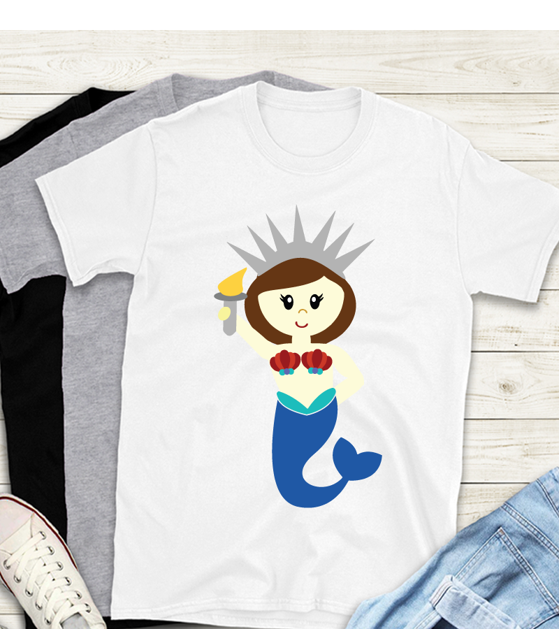 Mermaid Liberty Fourth of July Children Shirt