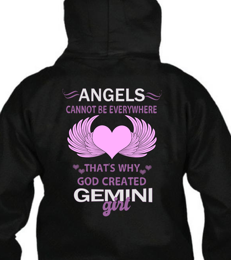 Gemini Angel T Shirt Hoodie 
