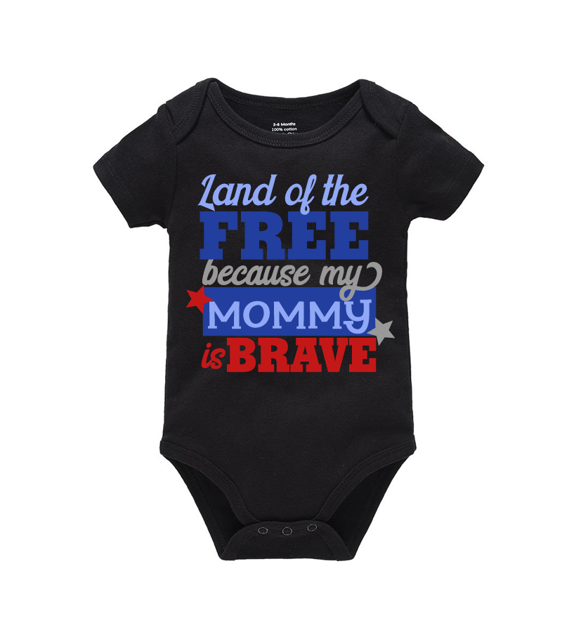 Land of the Brave Because My Mommy is Brave Fourth of July Children Shirt