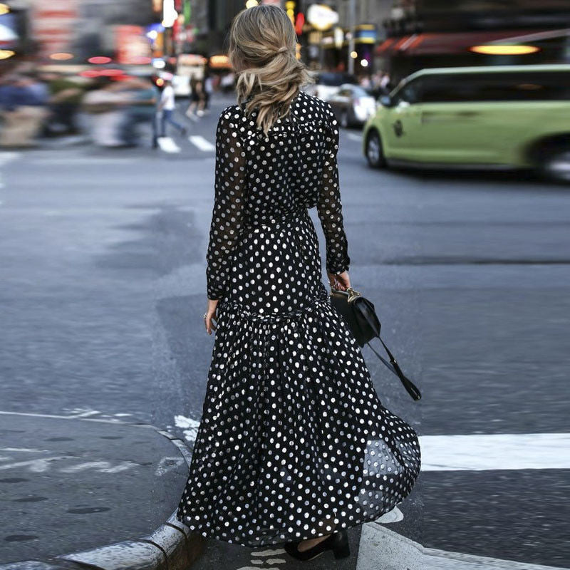 Sexy For Me - Vintage Polka Dot Maxi Dress