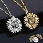 You are my sunshine Open Sunflower Gold Necklace