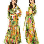 Sexy For Me - Leaf Print Maxi Dress