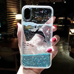 Glitter Flash Whale Dolphin iPhone Case