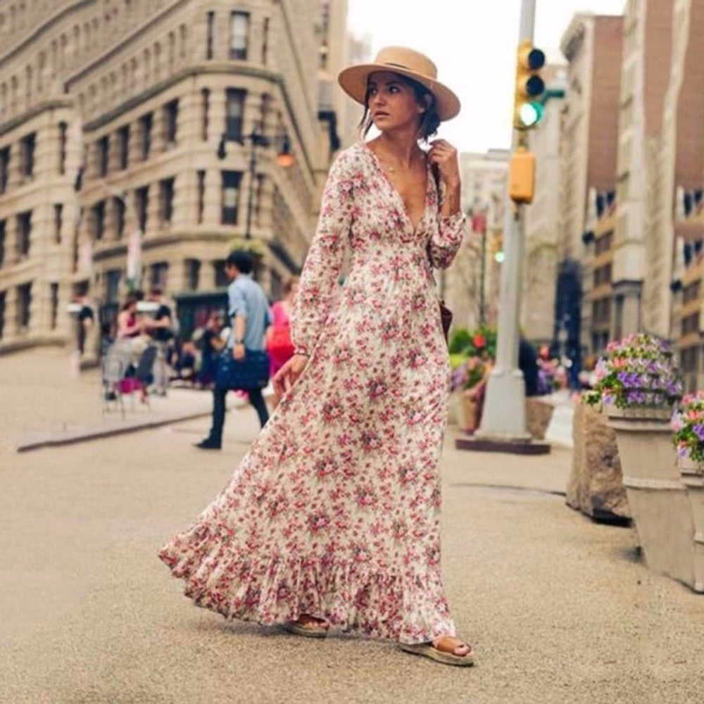 Sexy For Me - French Boho Maxi Dress – The Evergreen Cart