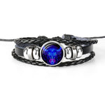 Zodium - Glow in Dark Black Braided Leather Bracelet