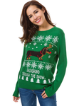 Dachshund Snow Christmas Sweaters For Women